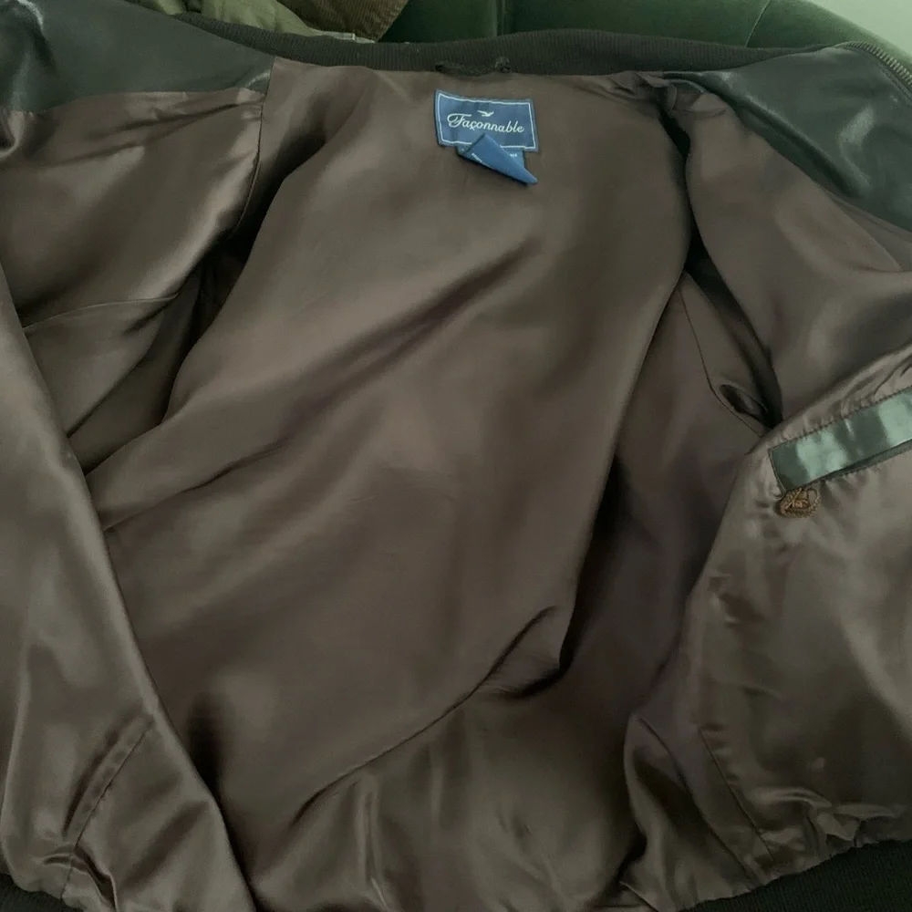 Faconnable Brown Lambskin Leather Jacket. Large. Beautiful. Excellent condition - Picture 7 of 12